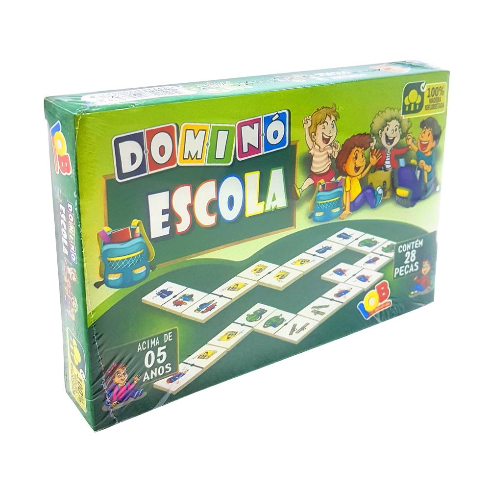 Jogo Pedagógico em Madeira 28 Peças Dominó Divertido Iob Brinquedos