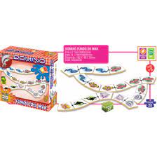 Jogo Pedagógico em Madeira 28 Peças Dominó Fundo do Mar Iob Brinquedos