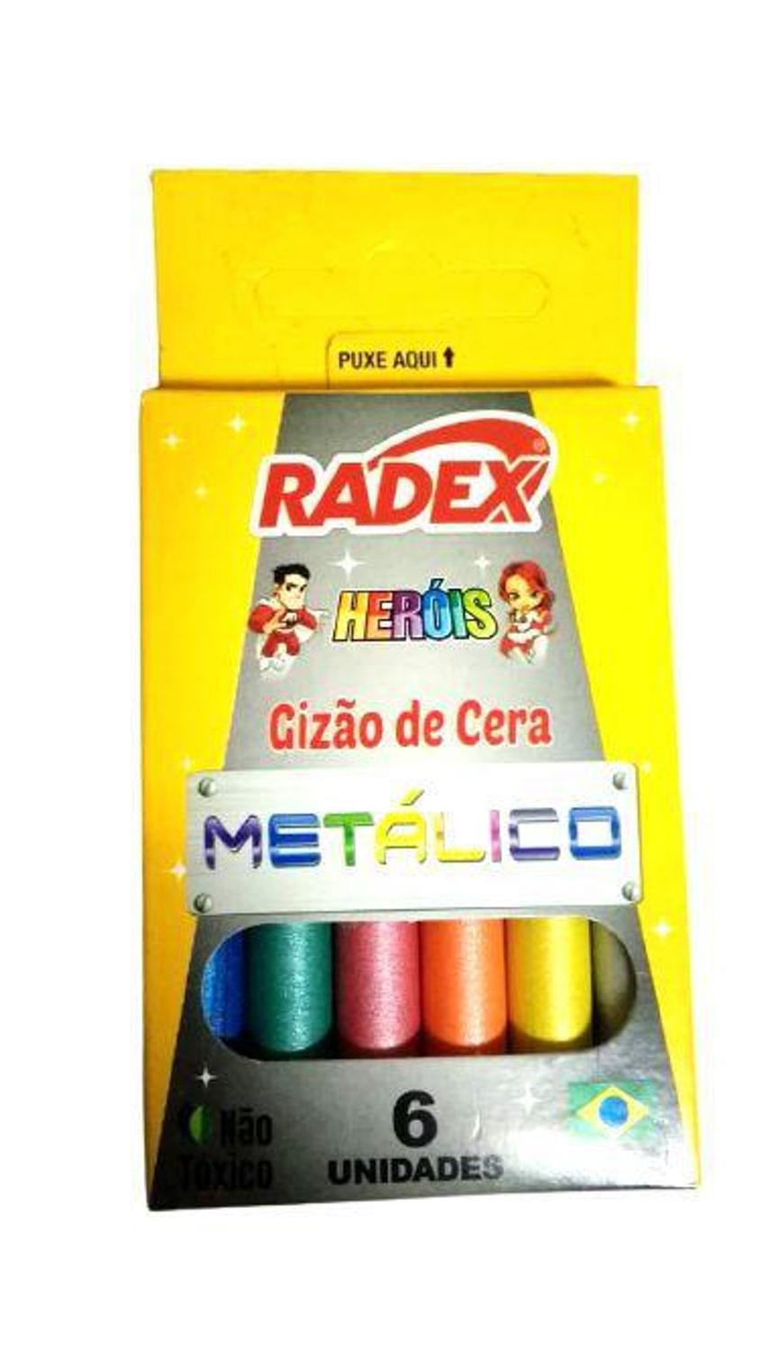 Gizão de Cera 06 Cores Metálica Radex
