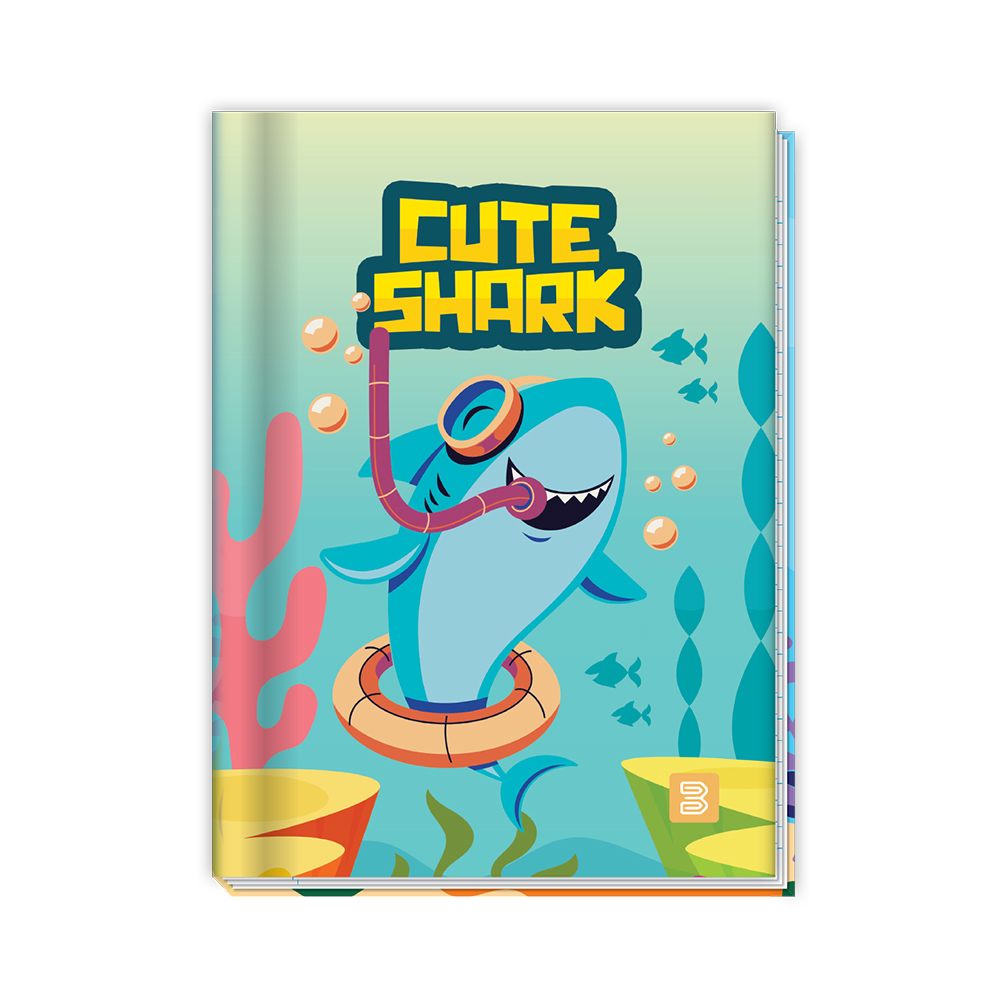 Caderno Brochurão Capa Dura Universitario 80Fls Cute Shark