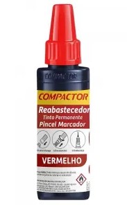 Tinta Reabastecedor Pincel Atômico 30ml Vermelha Compactor
