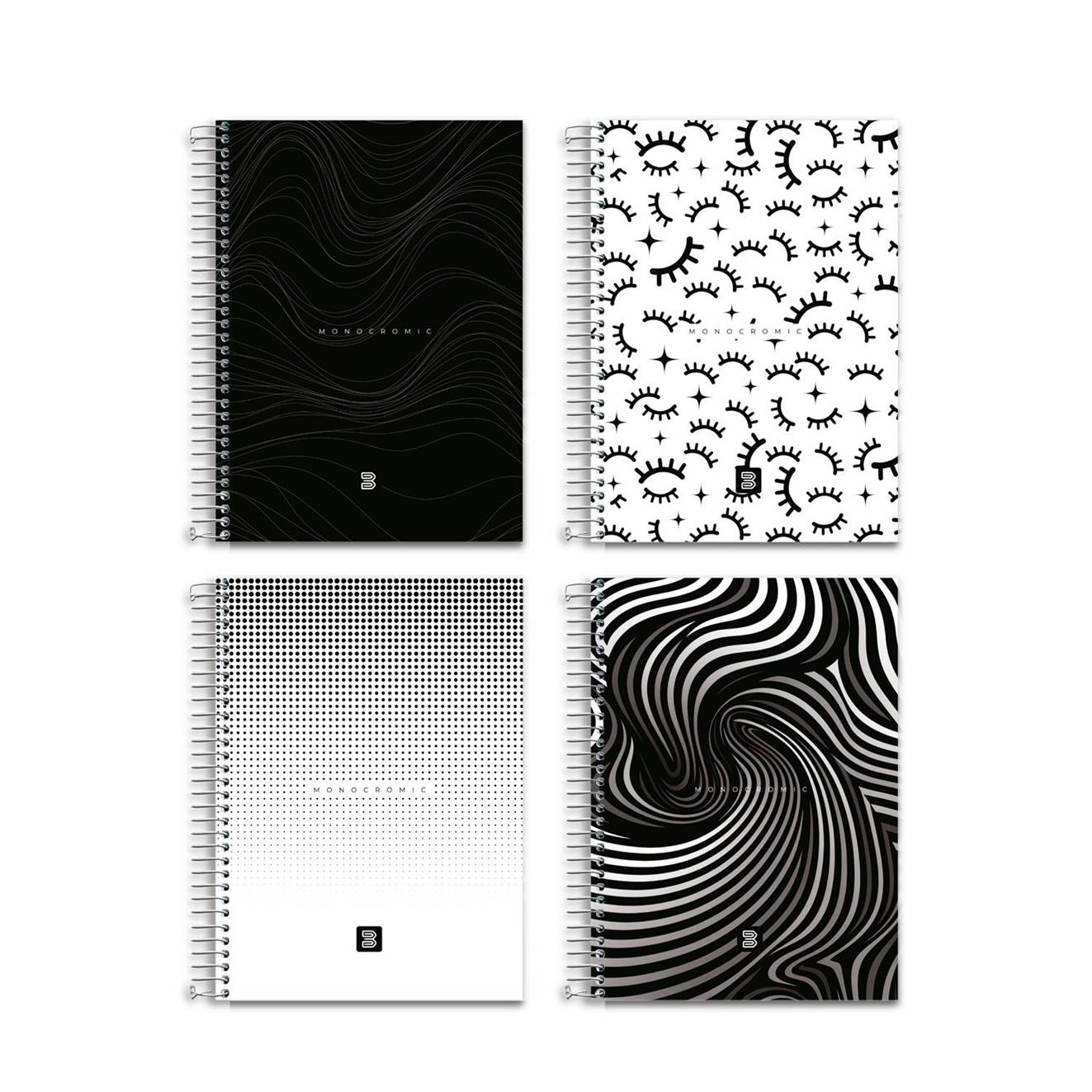 Caderno 1/4 Espiral Capa Dura 96Fls Monocromic M.P