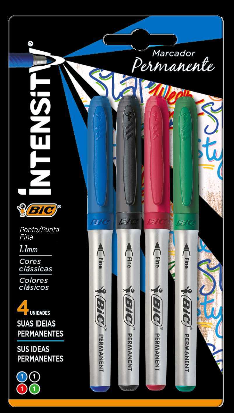 Marcador Permanente Bic Cartela com 04 Un Sortida