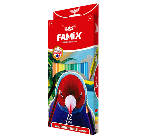 LAPIS COR GRANDE 12 CORES HEXAGONAL 