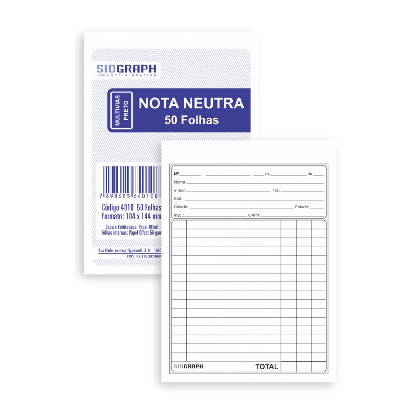BLOCO NOTA NEUTRA 1/32 50X01 VIA