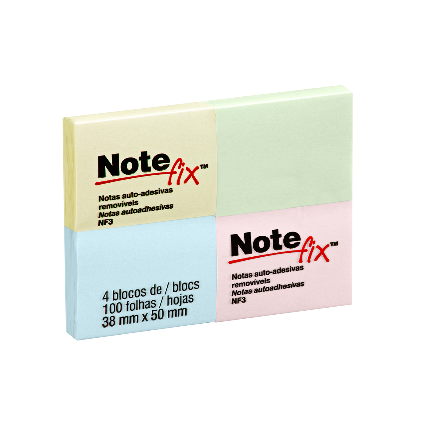 Post it 38 X 50mm Com 04X100Fls Notefix Cores Sortida
