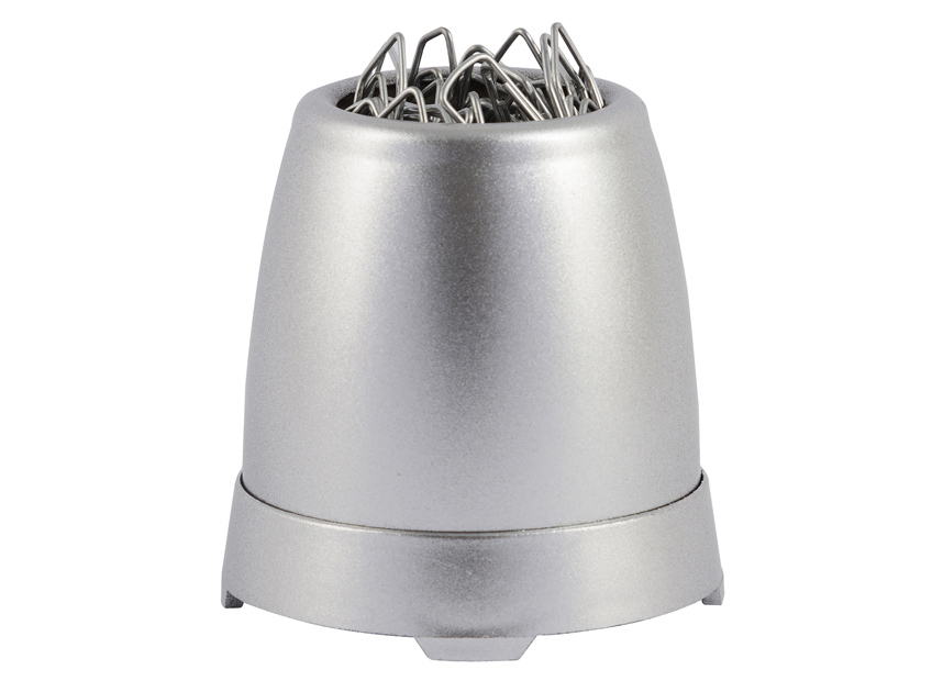 Porta Clips Waleu Metalizado Prata Fosco