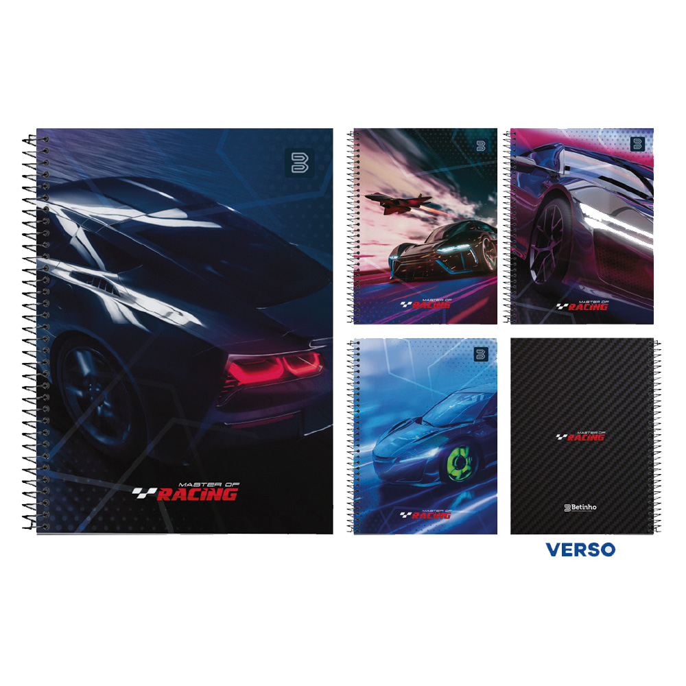 Caderno Desenho Espiral Capa Dura 96Fls Master Of Racing