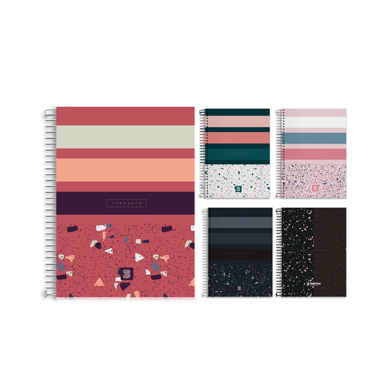 Caderno 1/4 Espiral Capa Dura 96Fls Terrazzo M.P