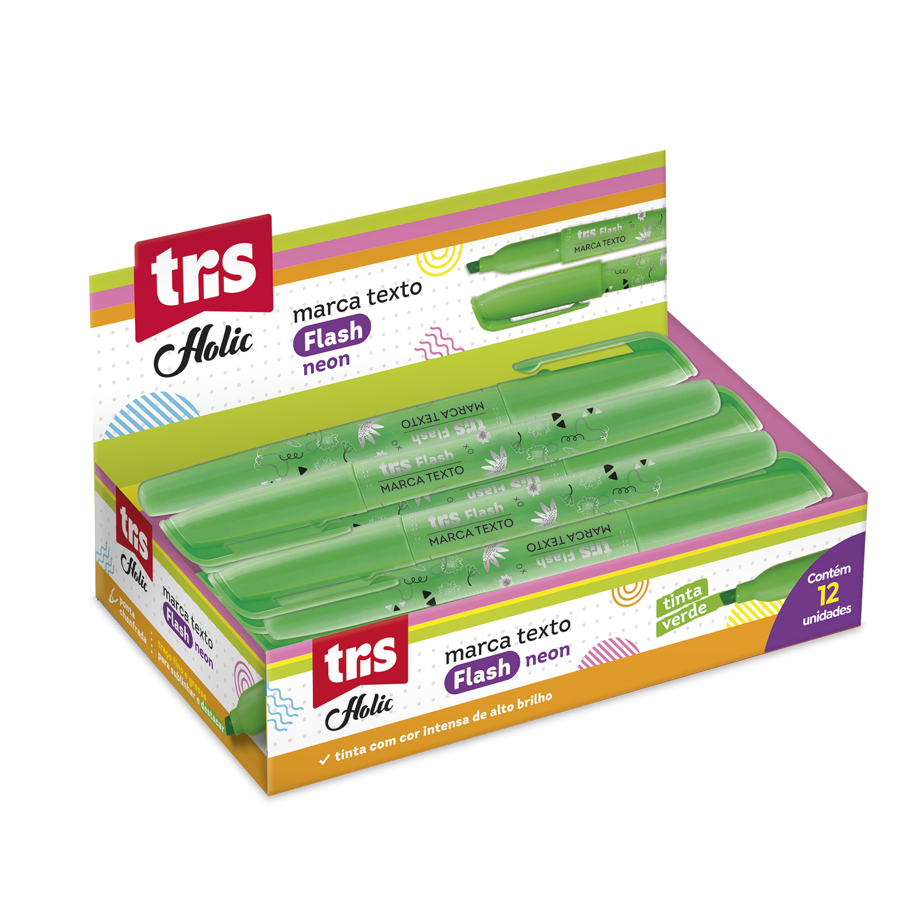 MARCA TEXTO TRIS FLASH VERDE NEON