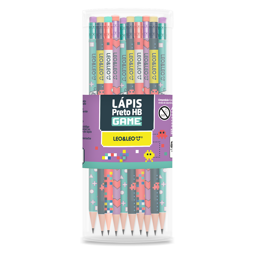 LAPIS REDONDO HB GAME C/BORRACHA