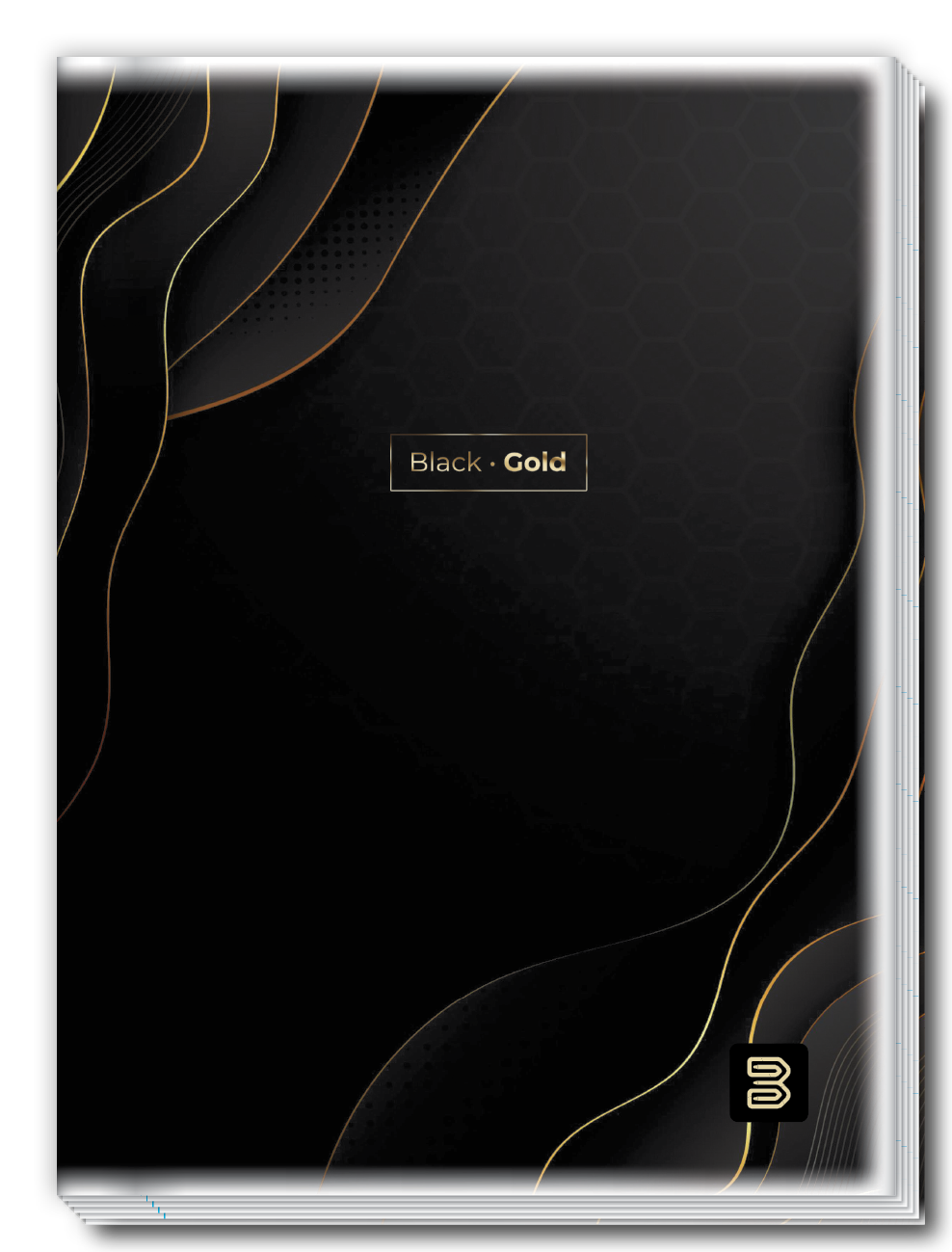 Caderno Brochurão Universitário capa fllexivel 60Fls Black Gold M.P