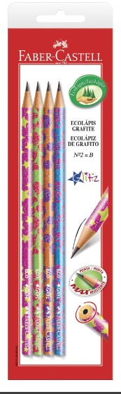 LAPIS BLISTER FABER 04 UN GLITZ NEON SOR