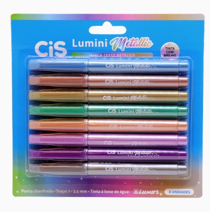 MARCA TEXTO CIS LUMINI METALLIC C/08 COR