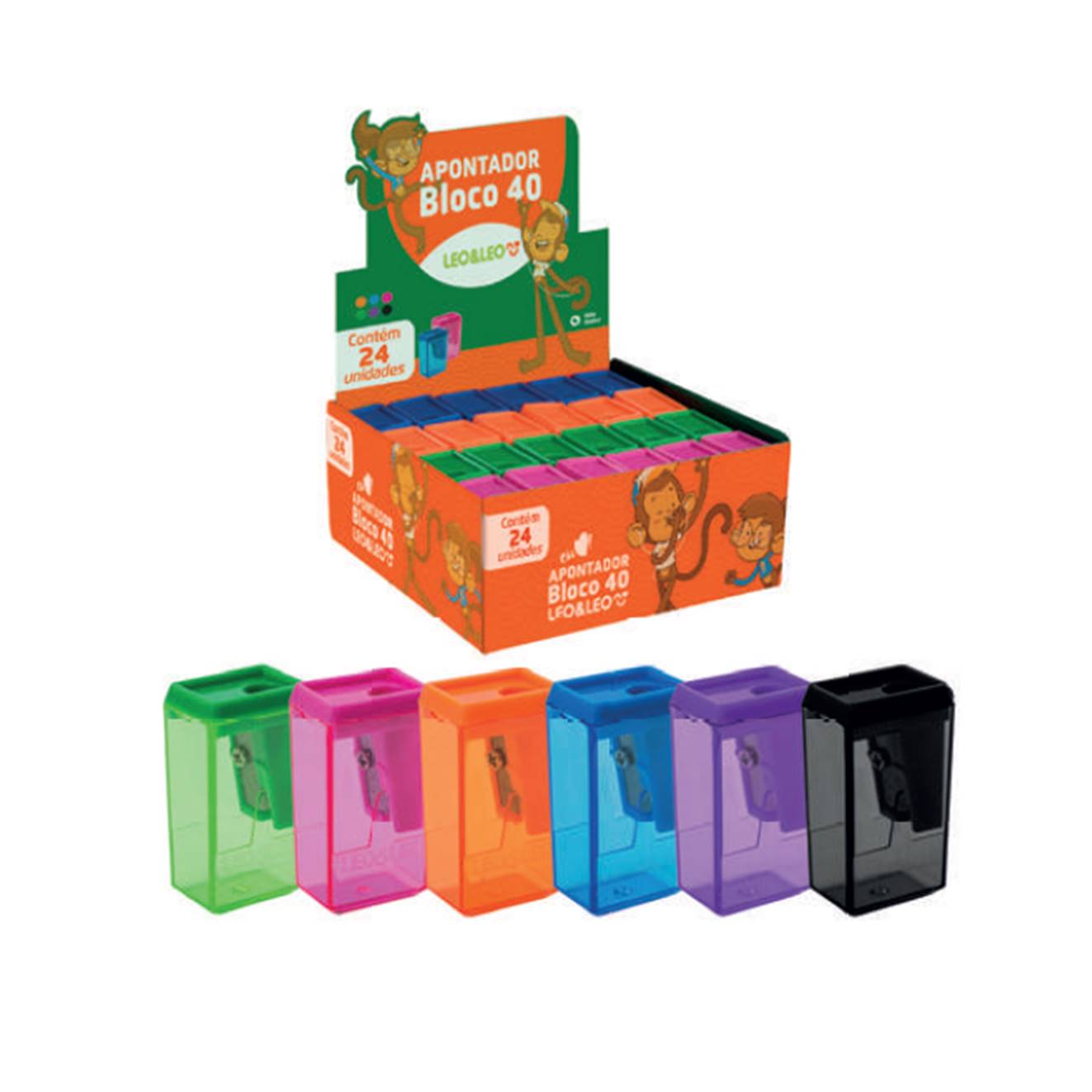 APONTADOR DEP LEO&LEO BLOCO 4CM NEON SOR