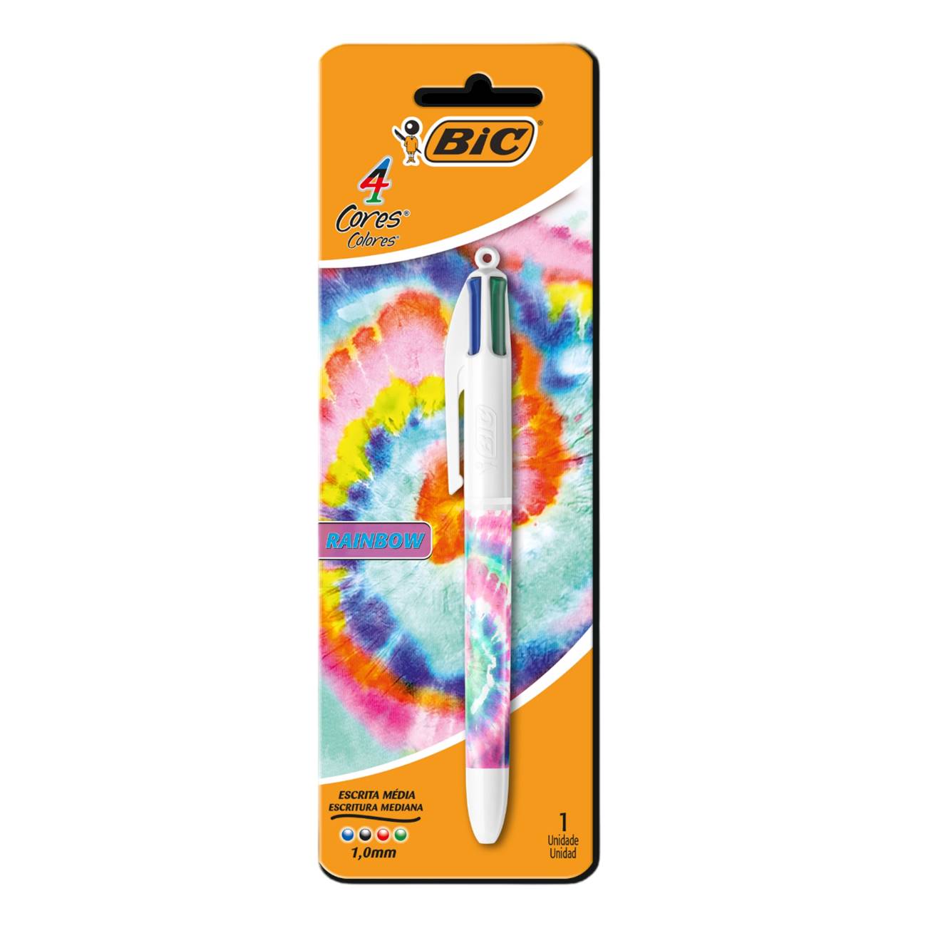 CANETA BLISTER BIC 04 CORES DEC RAINBOW 