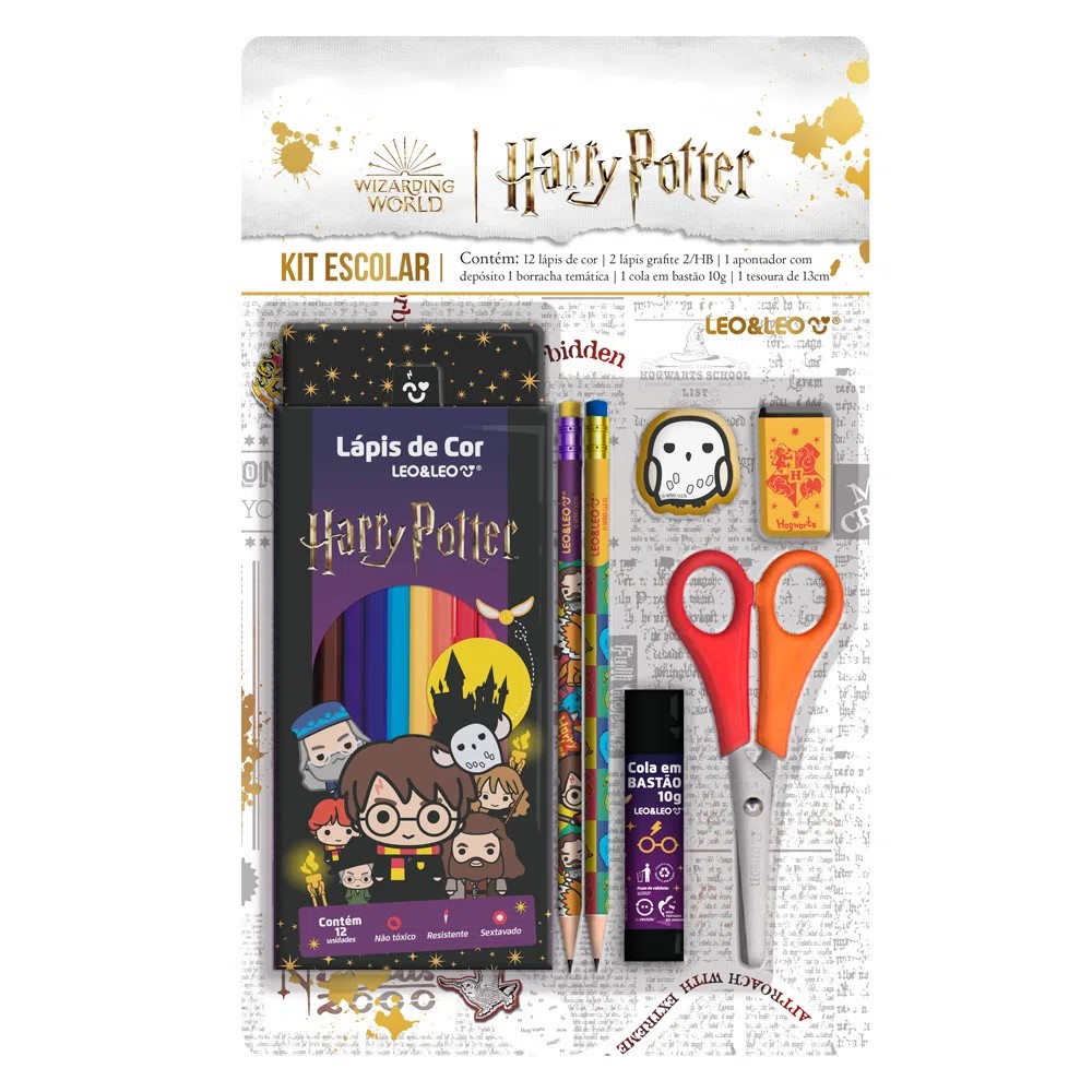 Kit Escolar Leo&Leo Harry Potter Com 07 Peças