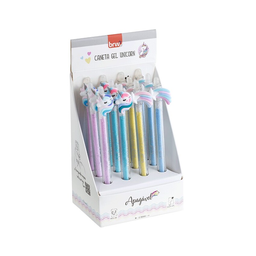 CANETA BRW GEL 0.7 APAG.DIVERT.UNICORNIO