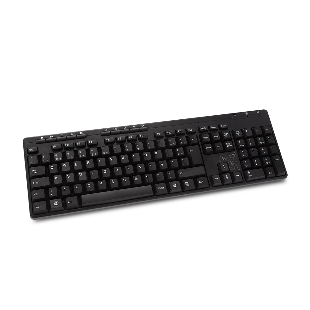 TECLADO MULTIMIDIA USB SEM FIO PRETO