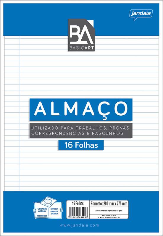 Papel Almaço Pautado Pacote com 16fls Basic Art