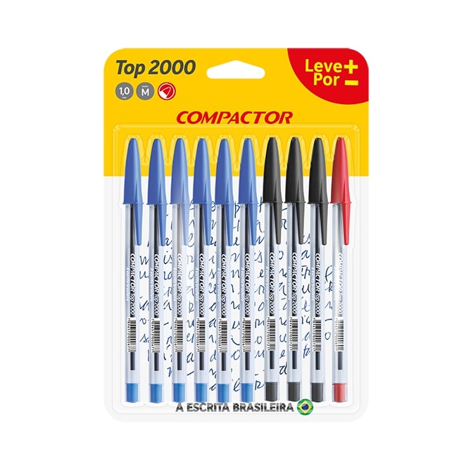 CANETA BLISTER COMPACTOR 2000 C/10 SORT 