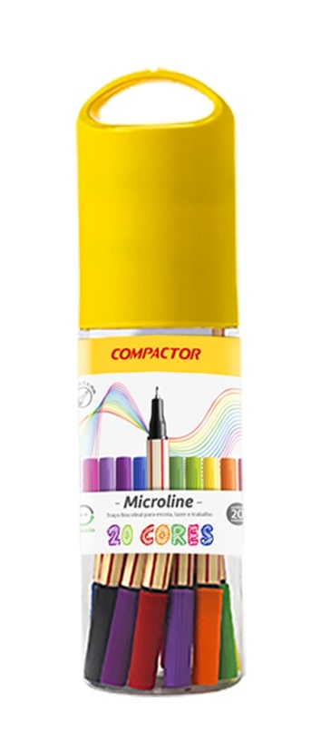 Caneta Compactor Microline Fine 0.4mm Pote Com 20un sortida