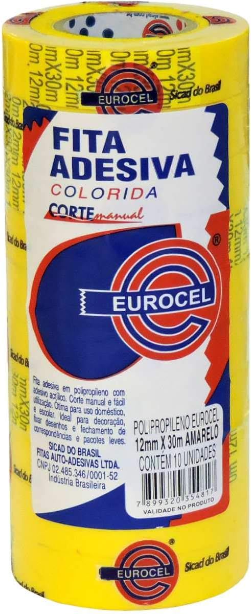 FITA DUREX PP-2000 COLOR 12X30 AMARELA