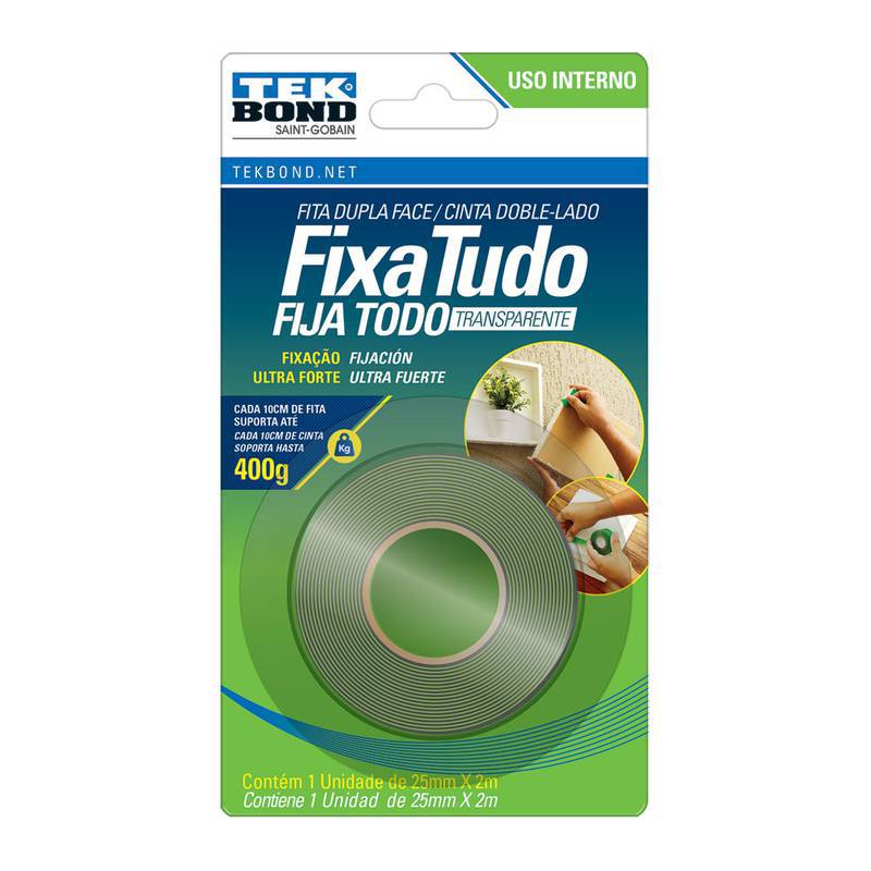 FITA DUPLA FACE ACRILICA 25 X 02 MTS