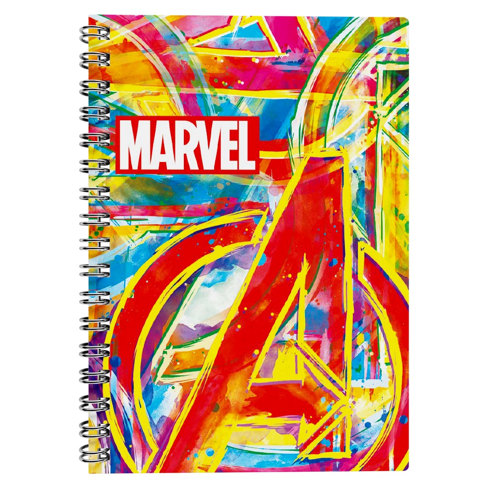 Caderno 01 Matéria Universitário Espiral Capa Dura 80Fls Marvel Vingadores