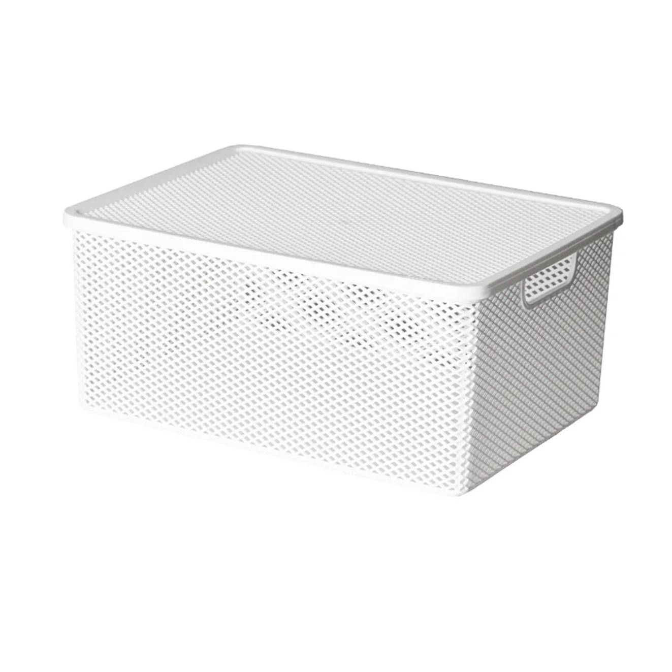 CESTO ORG.LINEA 37X27X16 C/TAMPA BRANCO