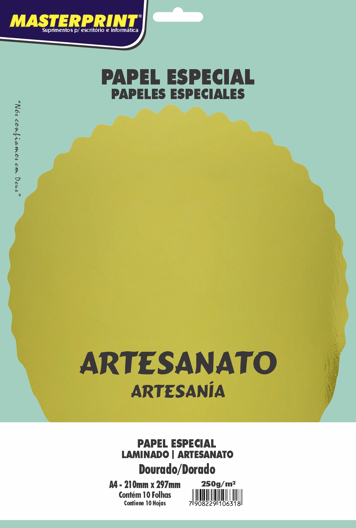 PAPEL ESPECIAL A4 LAM.DOURADO 250G 10F
