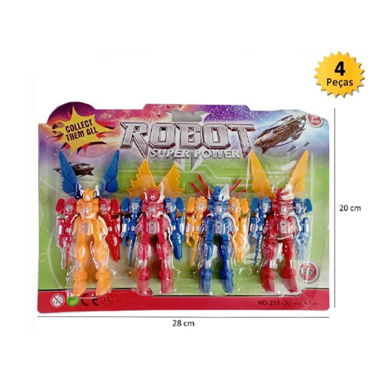BRINQUEDO KIT BONECO ROBO C/04UN SORT 