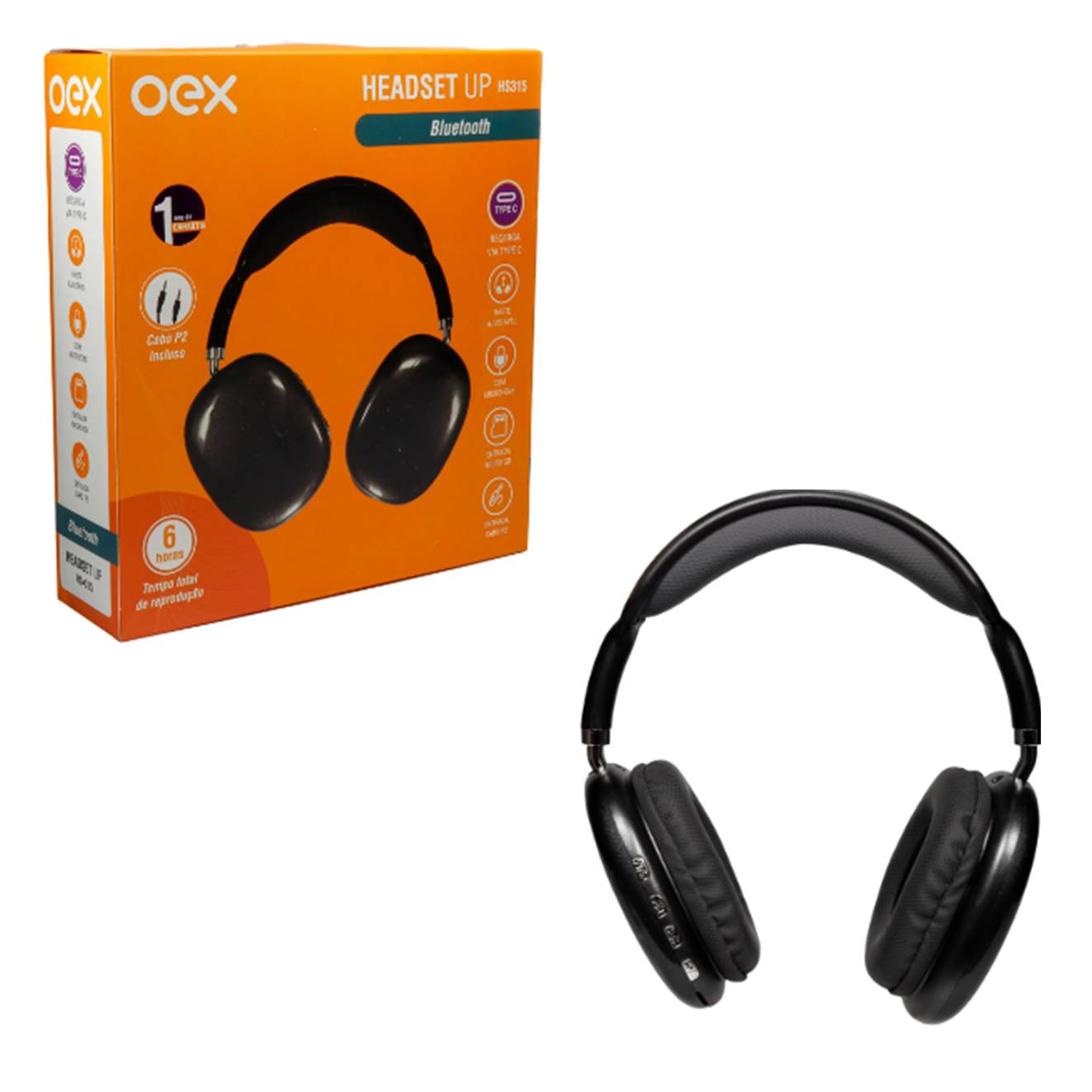 FONE OUVIDO HEADSET BLUETOOTH UP PRETO