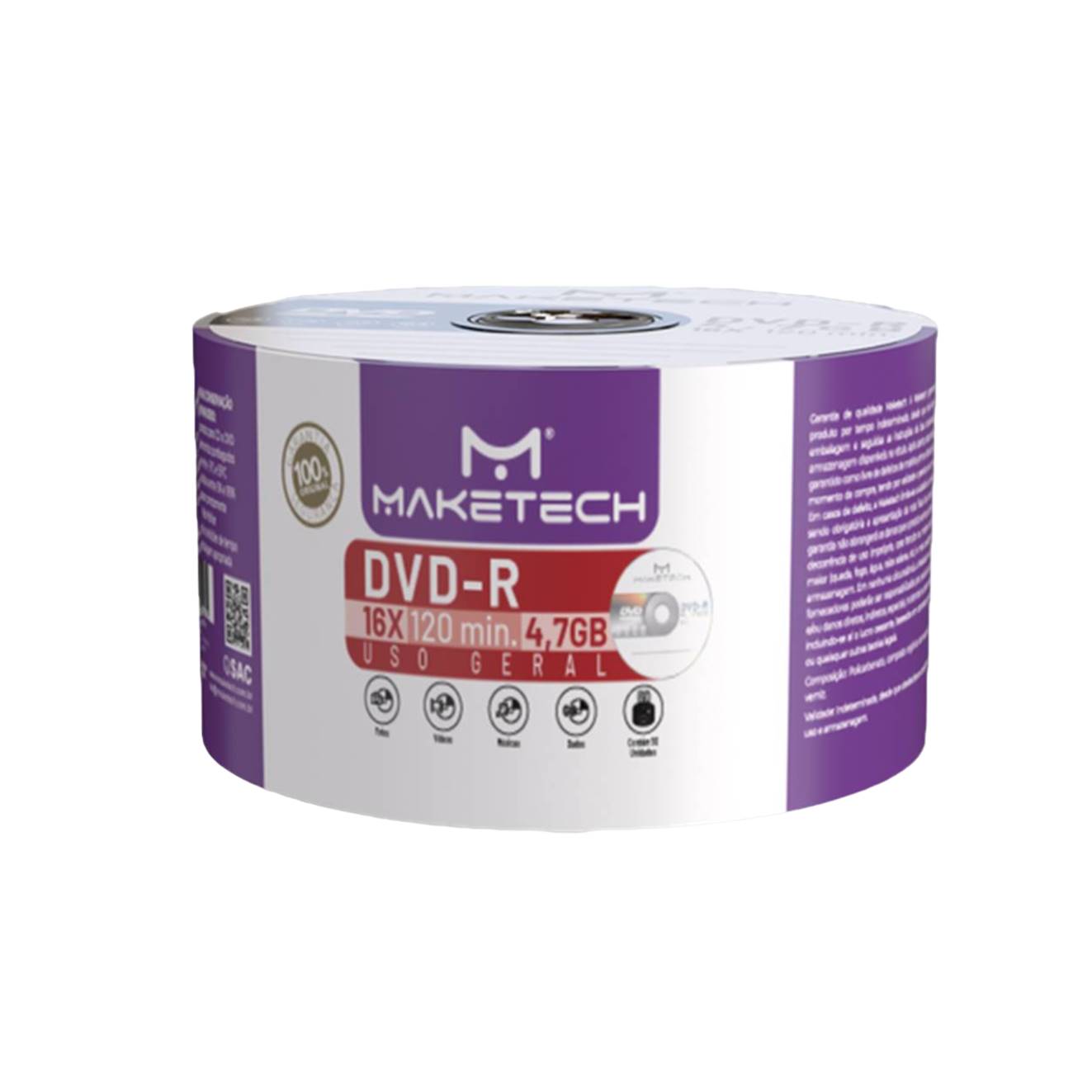 DVD-R MAKETECH 16X 4.7GB C/50 UN