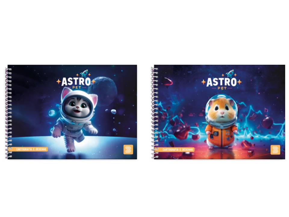 Caderno Desenho Espiral Capa Dura 96Fls Astro Pet M.P