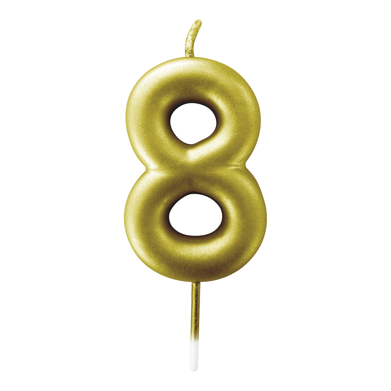 VELA ANIV.METALIZADA 6CM OURO N.8