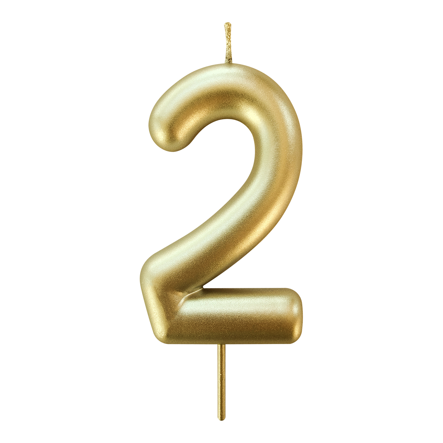 VELA ANIV.METALIZADA 8,3CM OURO N.2