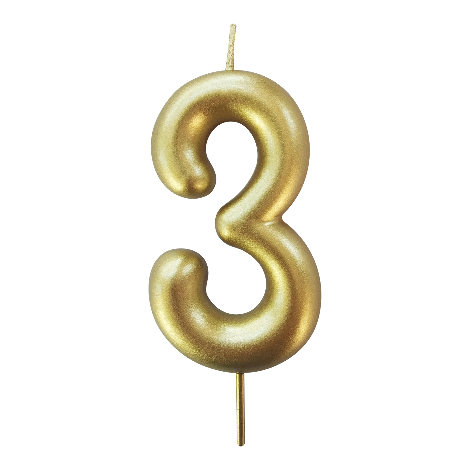 VELA ANIV.METALIZADA 8,3CM OURO N.3