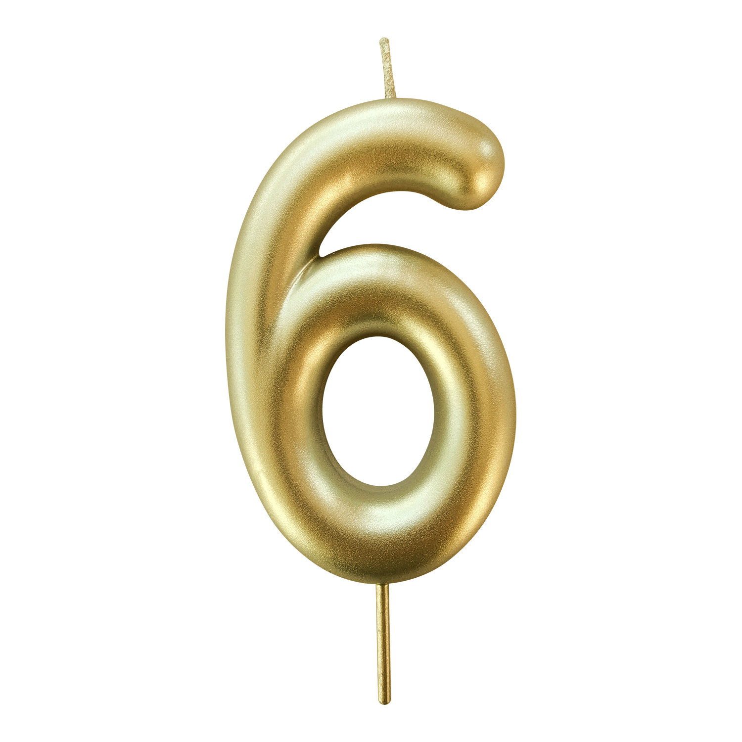 VELA ANIV.METALIZADA 8,3CM OURO N.6