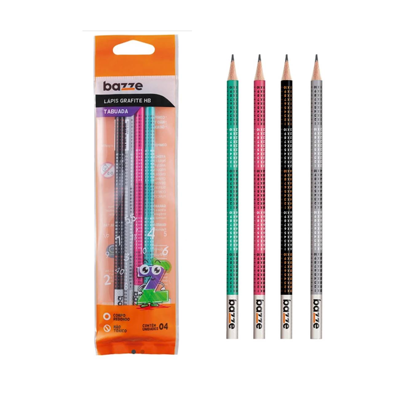 LAPIS BLISTER BAZZE 04 UN HB TABUADA SOR