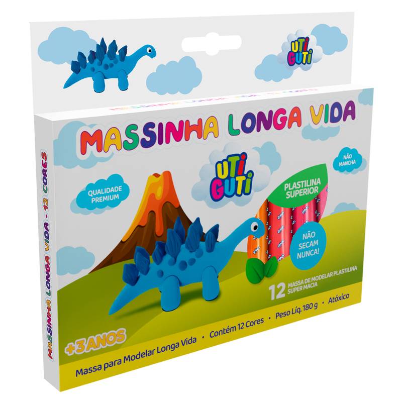 MASSA MODELAR 12 CORES 180GRS LONGA VIDA