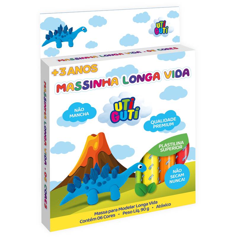 MASSA MODELAR 06 CORES 90GRS LONGA VIDA