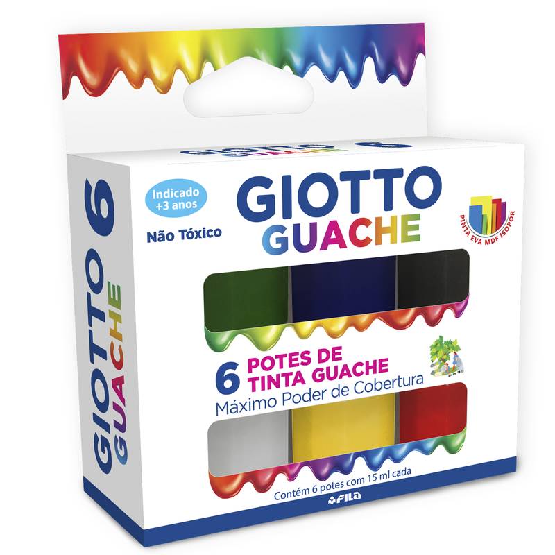 Tinta Guache Giotto 15ml Com 06 Cores