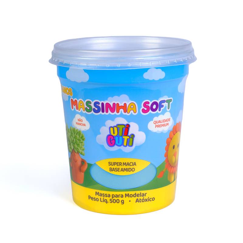 MASSA MODELAR 500G SOFT AZUL CLARO