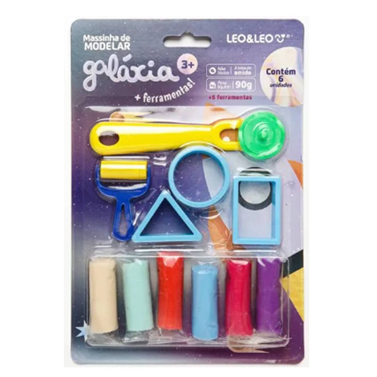 KIT MASSINHA MODELAR 06 CORES GALAXIA
