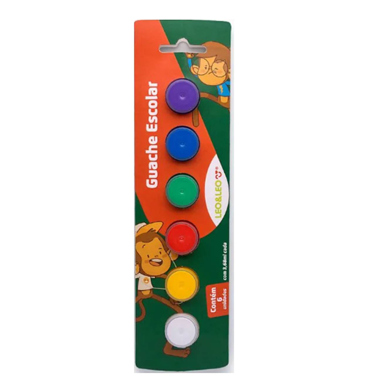 TINTA GUACHE BLISTER 3,68ML 06 CORES