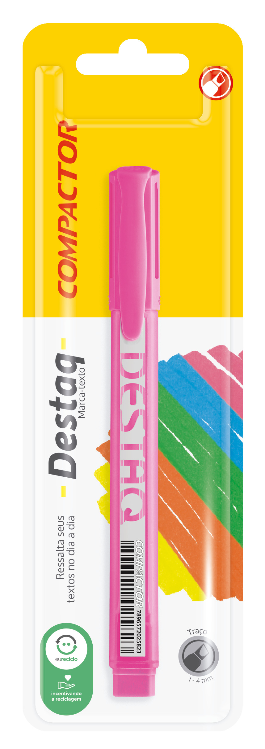 MARCA TEXTO BLISTER DESTAQ ROSA