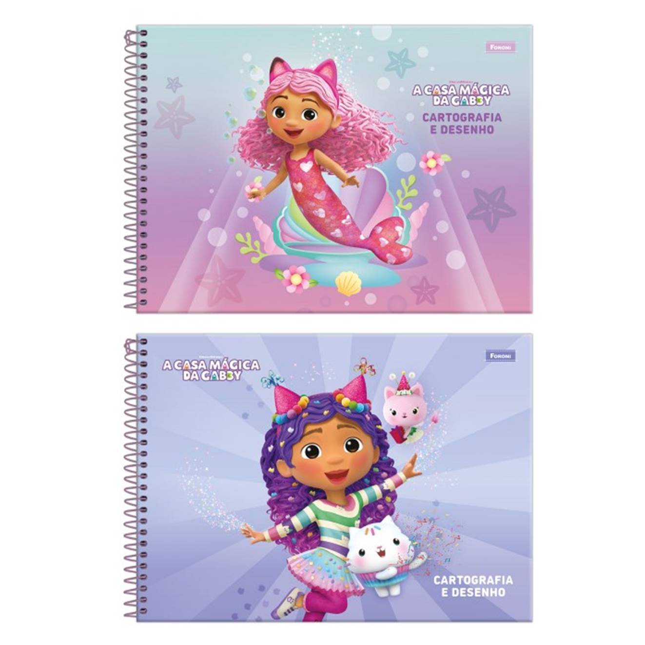 Caderno Cartografia e Desenho Licenciado Espiral Capa Dura 80Fls A Casa da Gabby