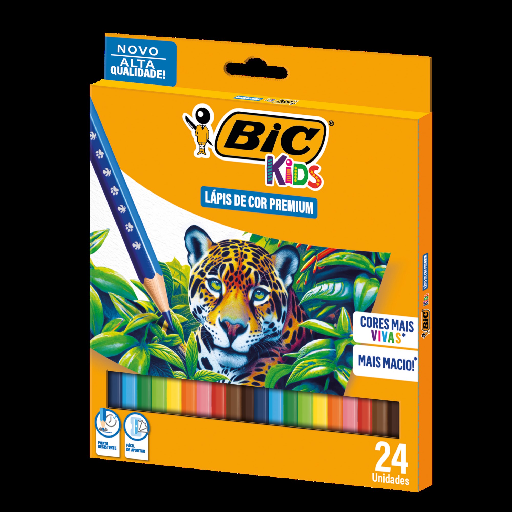 Lápis de cor BIC Kids 24 cores Madeira