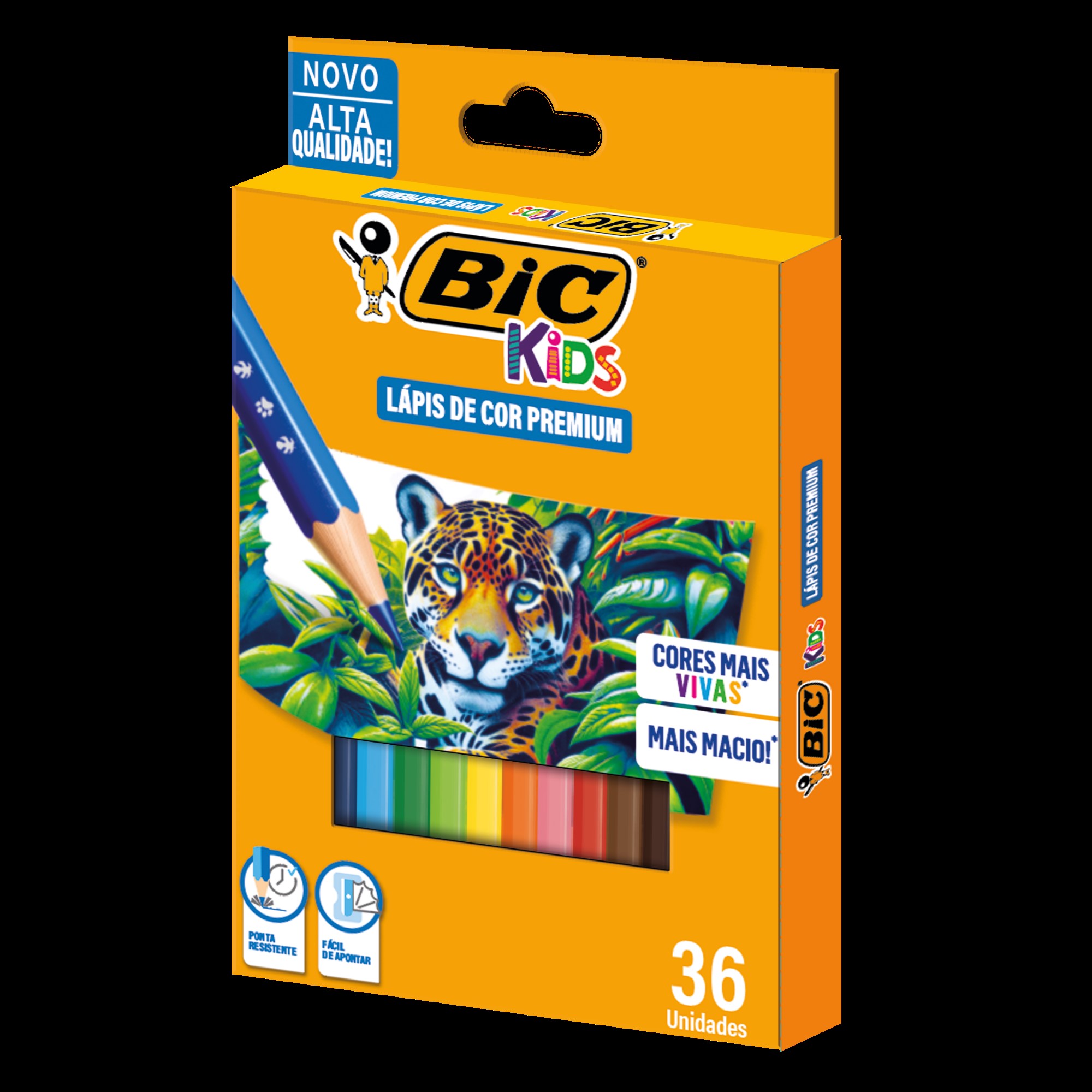 LAPIS COR BIC KIDS 36 CORES MADEIRA